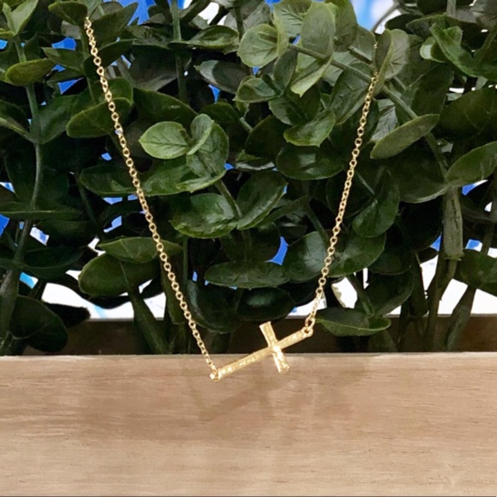 Sideways Cross Necklace - Picture 3 of 3